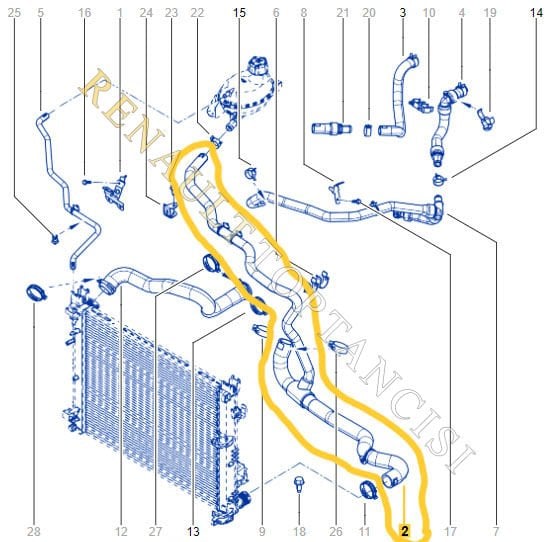Radyatör Alt Hortumu Clio 4 Captur 215039195R