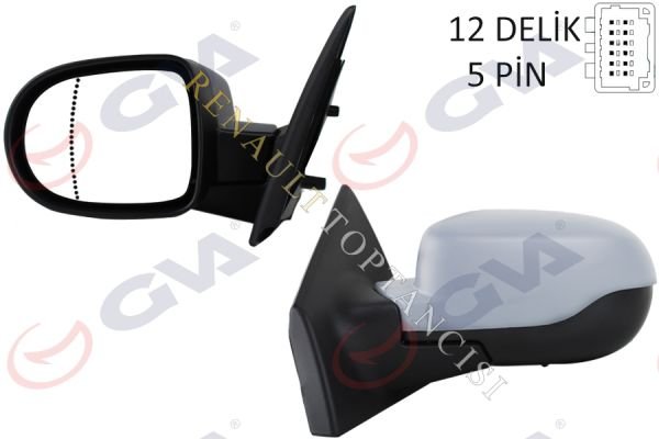 Dış Dikiz Ayna Sol Clio 3 Elektrikli Isıtmalı Astarlı Asferik 5 Fiş 7701071871