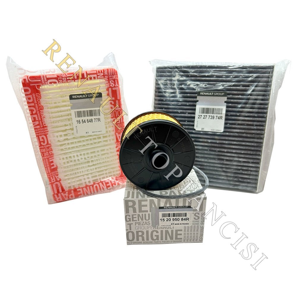 Renault Clio 5 Captur 2 1.0 TCe 1.3 TCe Periyodik Filtre Bakım Seti 2021 Model ve Sonrası