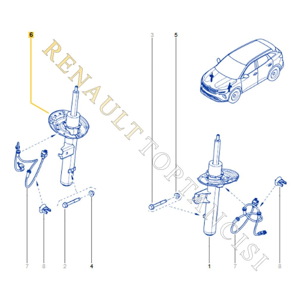 Ön Amortisör Sağ Austral 543026765R 543020508R