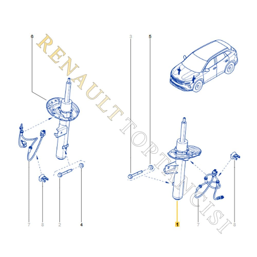 Ön Amortisör Sol Austral 543033479R 543033805R