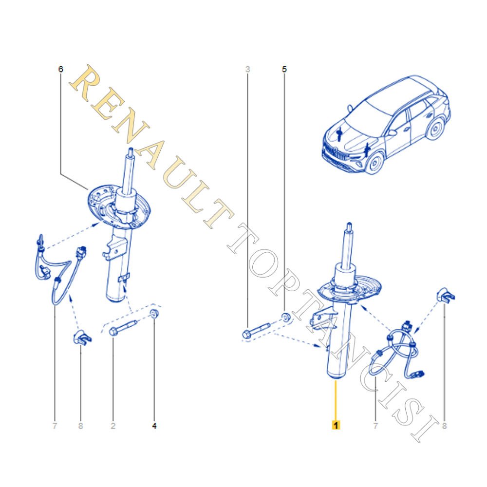Ön Amortisör Sol Austral 543033479R 543033805R