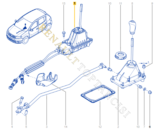 Vites Kumanda Kolu Komple Halatlı Symbol 2 349016560R