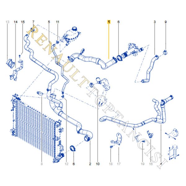 Radyatör Üst Hortumu Clio 4 Symbol 2 Captur Dokker Lodgy 215012683R