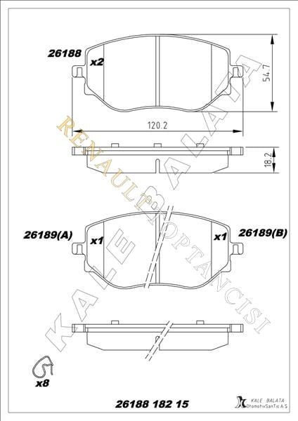 Fren Balatası Ön Clio 5 Taliant Sandero 3 410608885R