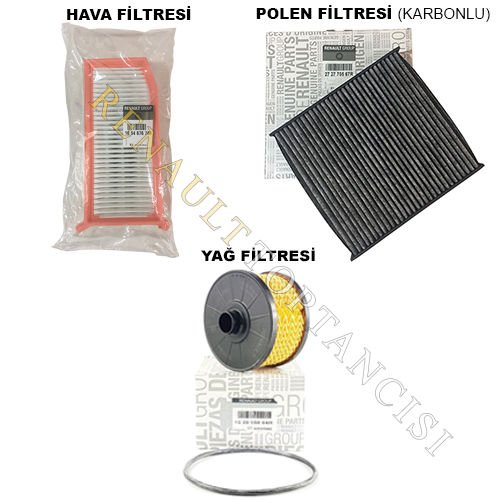 Renault Captur 0.9 1.2 TCe Periyodik Filtre Bakım Seti
