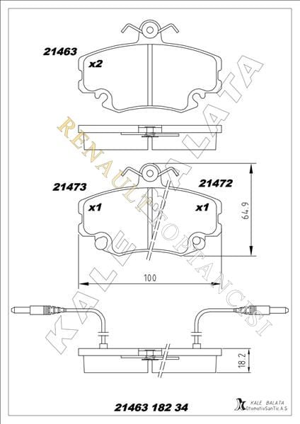 Ön Fren Balatası Clio 2 Symbol R19 410602192R