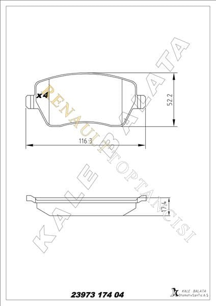 Ön Fren Balatası Clio 3-4 Modus Symbol 2 Megane 4 410608481R